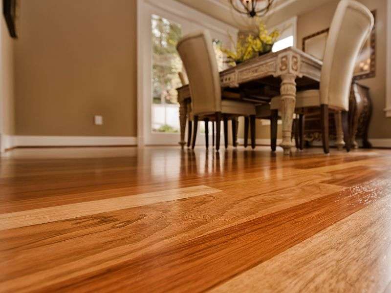 Solid hardwood flooring in different rooms