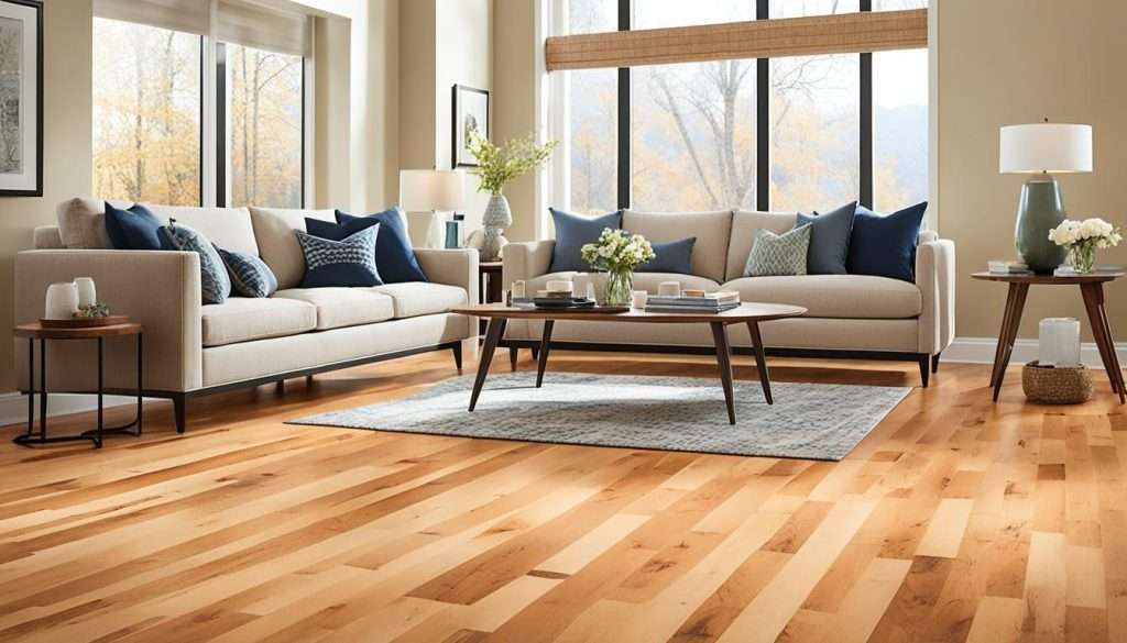 Maple hardwood flooring